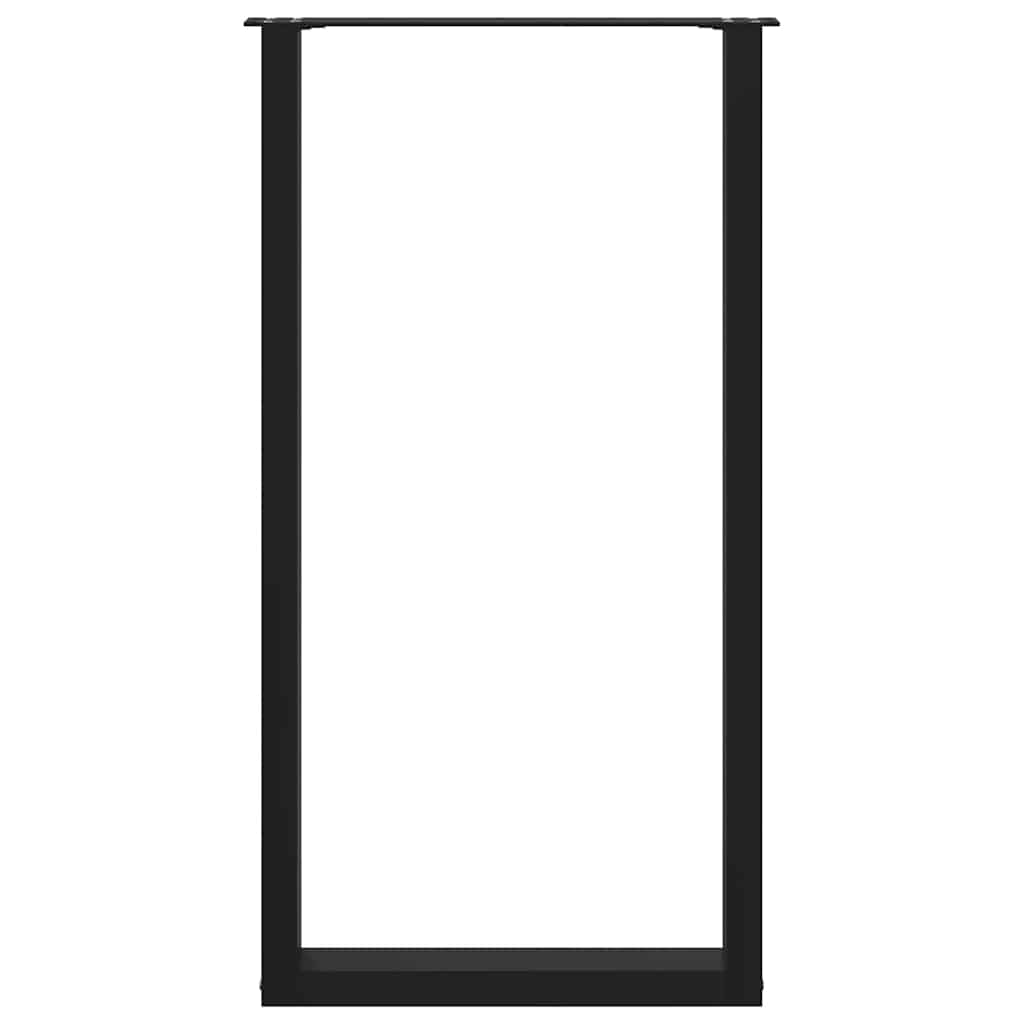Gambe per tavolo da bar a forma di U 2 pz nere 60x(110-111) cm