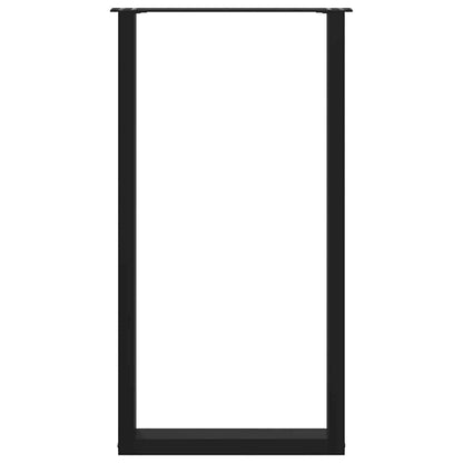 Gambe per tavolo da bar a forma di U 2 pz nere 60x(110-111) cm