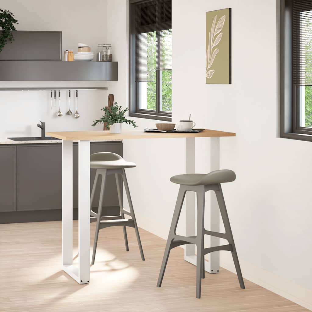 Gambe per tavolo da bar forma U 2 pz bianche 60x(110-111) cm