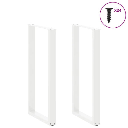 Gambe Tavolino da Caffè a U 2 pz Bianco 60x(110-111) cm Acciaio