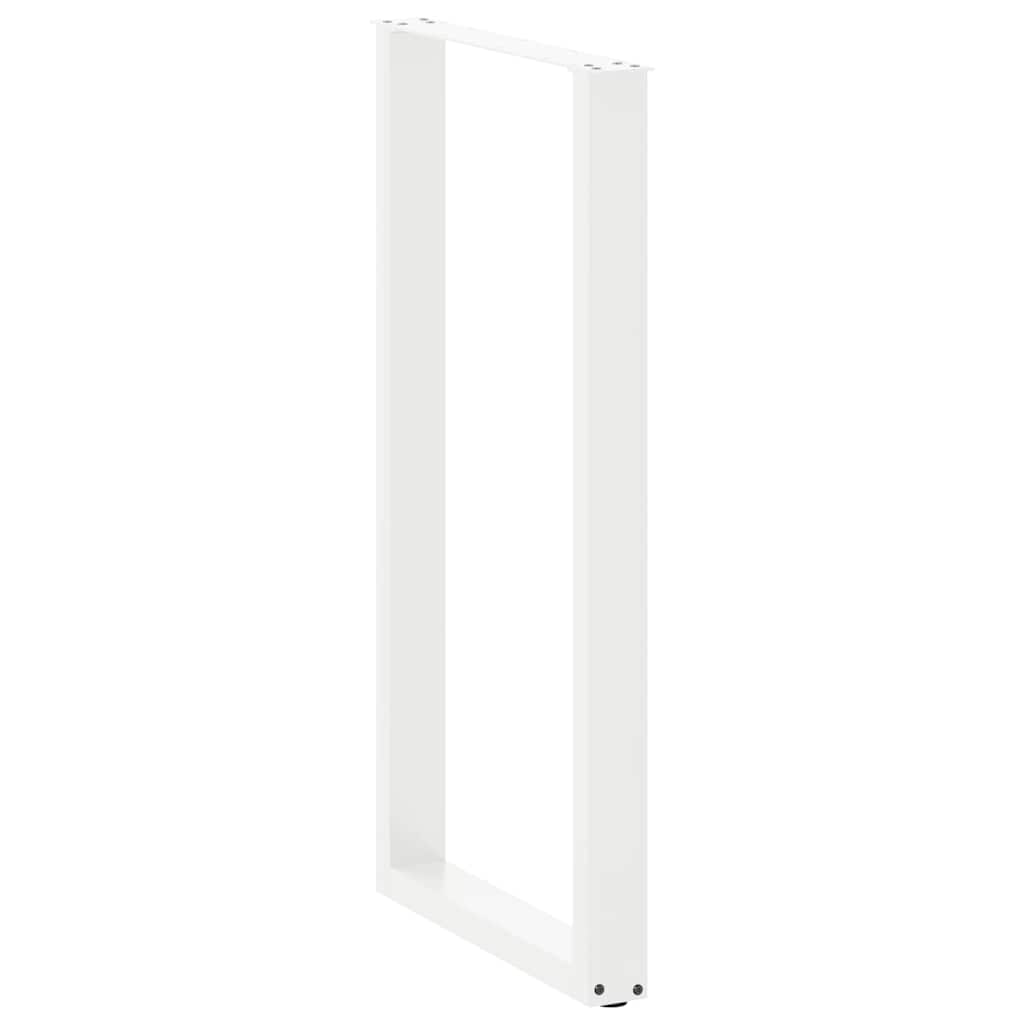 Gambe Tavolino da Caffè a U 2 pz Bianco 60x(110-111) cm Acciaio