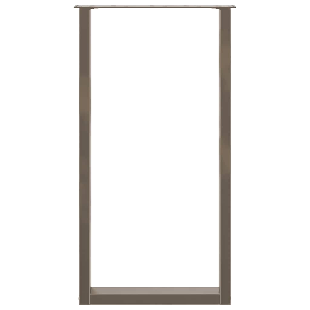 Gambe per tavolo da bar a forma di U 2 pz in acciaio naturale 60x(110-111) cm