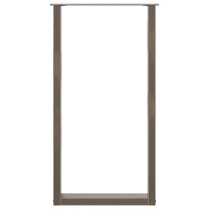 Gambe per tavolo da bar a forma di U 2 pz in acciaio naturale 60x(110-111) cm