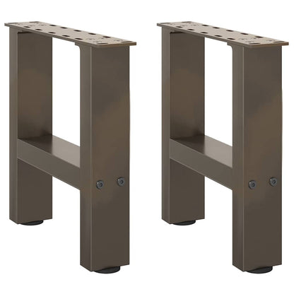 Gambe per Tavolino da Caffè Naturale 2 pz 30x(30-31) cm Acciaio