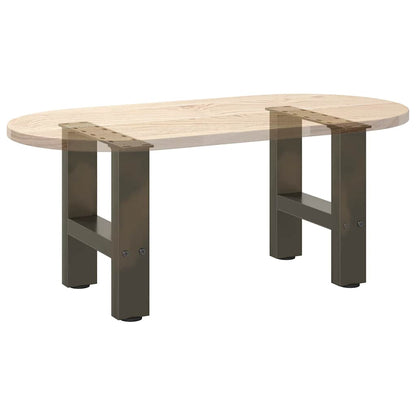 Gambe per Tavolino da Caffè Naturale 2 pz 30x(30-31) cm Acciaio