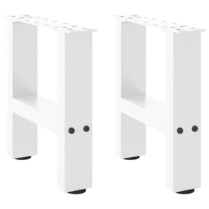 Gambe per Tavolino da Caffè Bianche 2 pz 40x(30-31) cm Acciaio