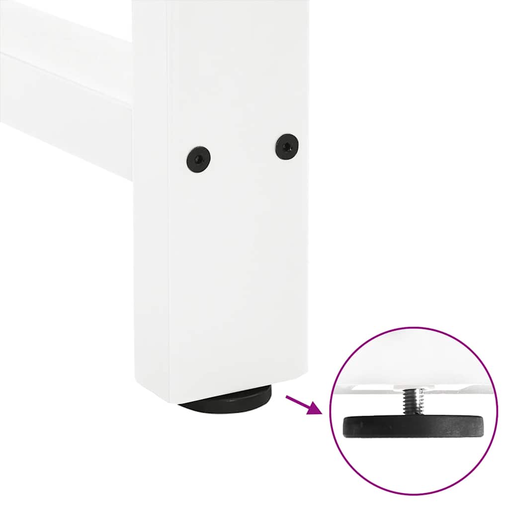 Gambe per Tavolino da Caffè Bianche 2 pz 40x(30-31) cm Acciaio