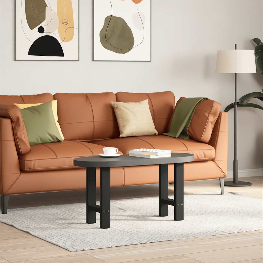 Gambe per Tavolino da Caffè Nere 2 pz 28x(42-43) cm Acciaio
