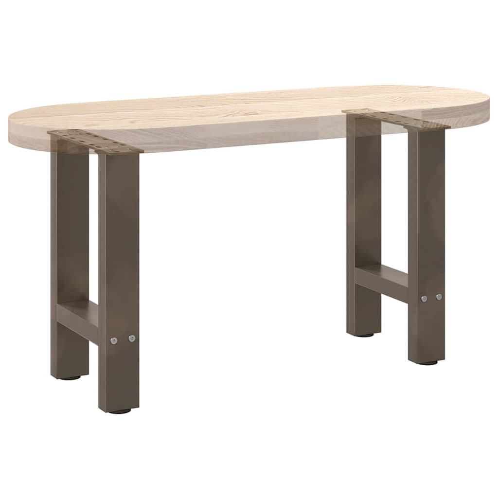 Gambe per Tavolino da Caffè Naturale 2 pz 28x(42-43) cm Acciaio