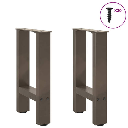 Gambe per Tavolino da Caffè in Acciaio Naturale 2 pz 38x(42-43) cm Acciaio