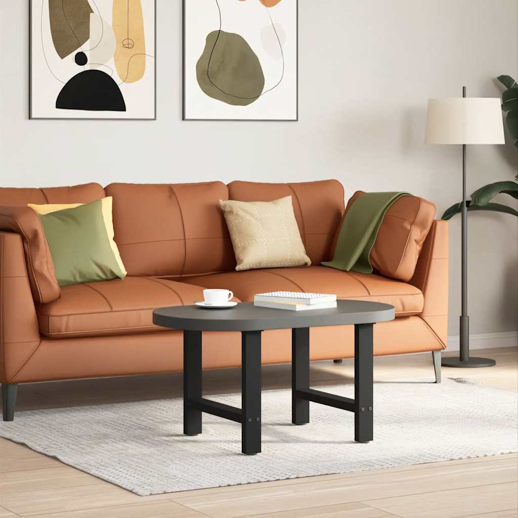 Gambe per Tavolino da Caffè Nere 2 pz 50x(42-43) cm Acciaio