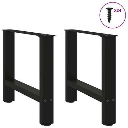 Gambe per Tavolino da Caffè Nere 2 pz 60x(42-43) cm Acciaio
