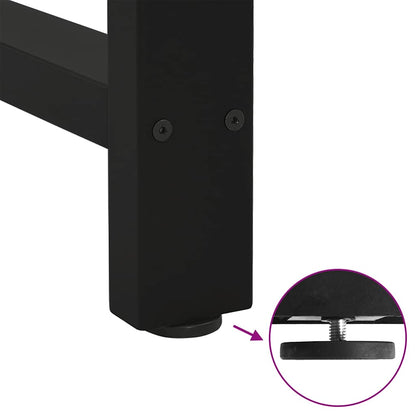 Gambe per Tavolino da Caffè Nere 2 pz 60x(42-43) cm Acciaio