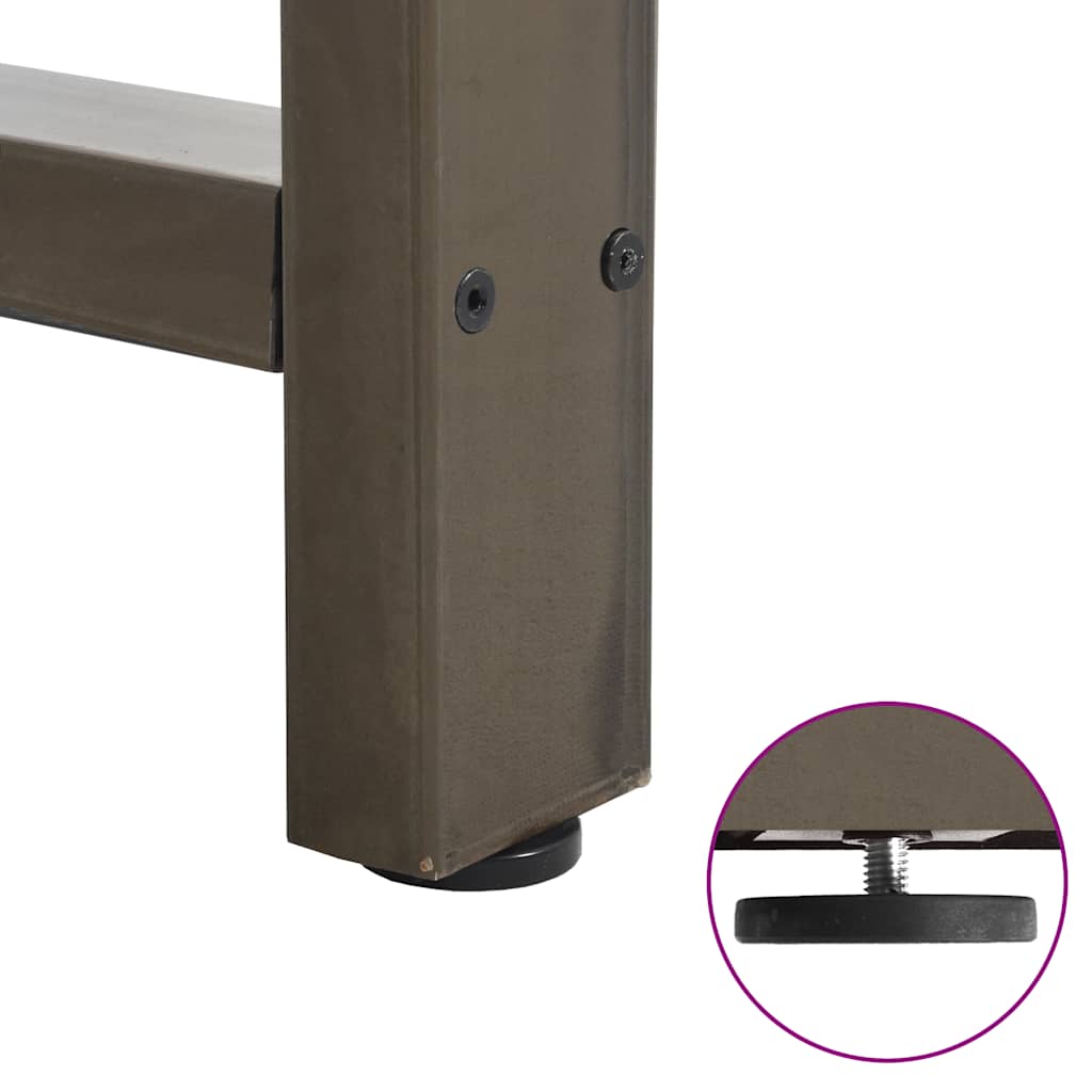 Gambe per Tavolino da Caffè in Acciaio Naturale 2 pz 60x(42-43) cm Acciaio - homemem39