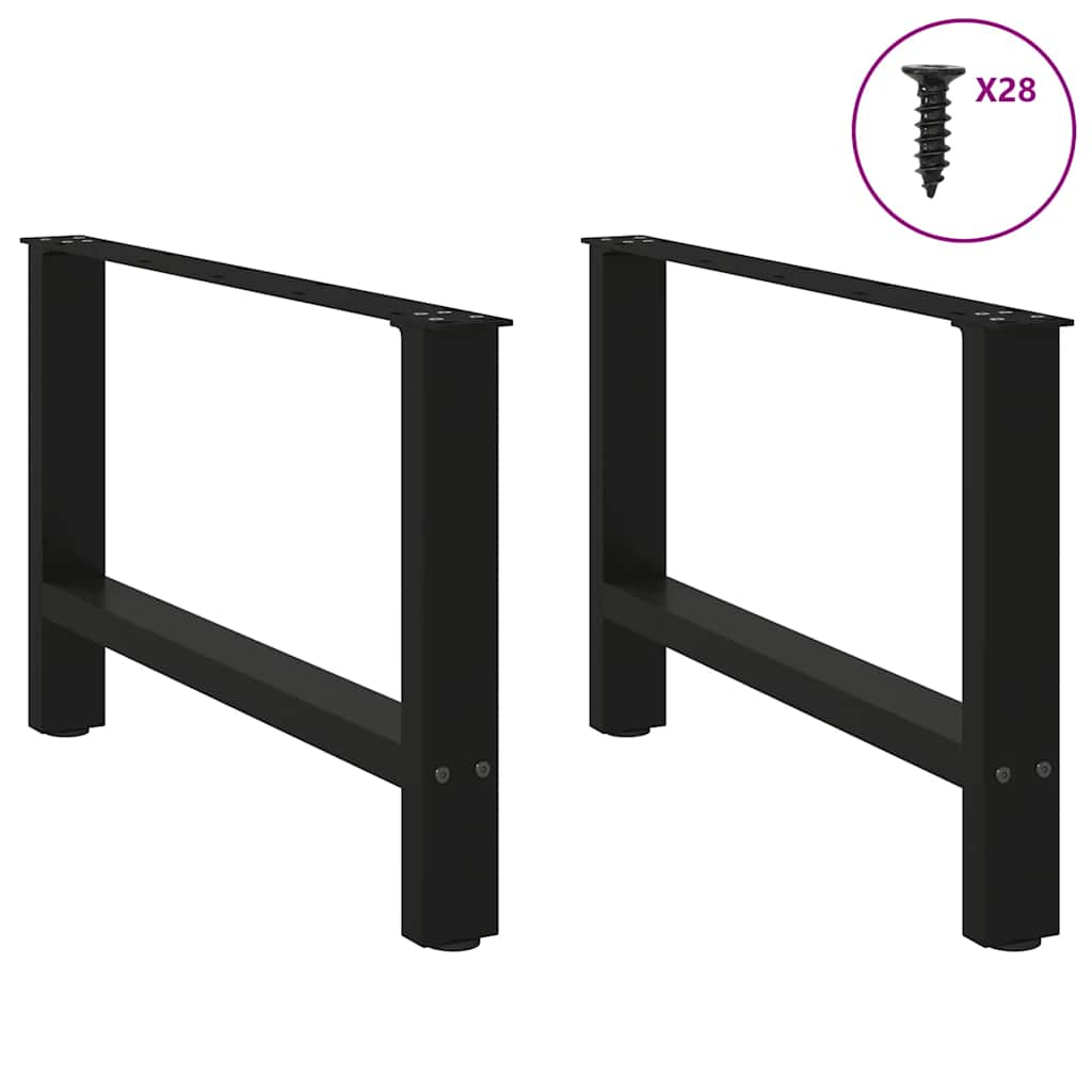 Gambe per Tavolino Nero 2 pz 70x(42-43) cm Acciaio