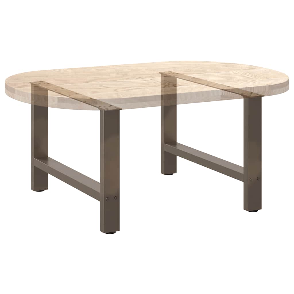 Gambe per Tavolino da Caffè Naturale 2 pz 70x(42-43) cm Acciaio