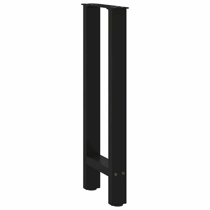 Gambe per Tavolino Nero 2 pz 28x(72-73) cm Acciaio