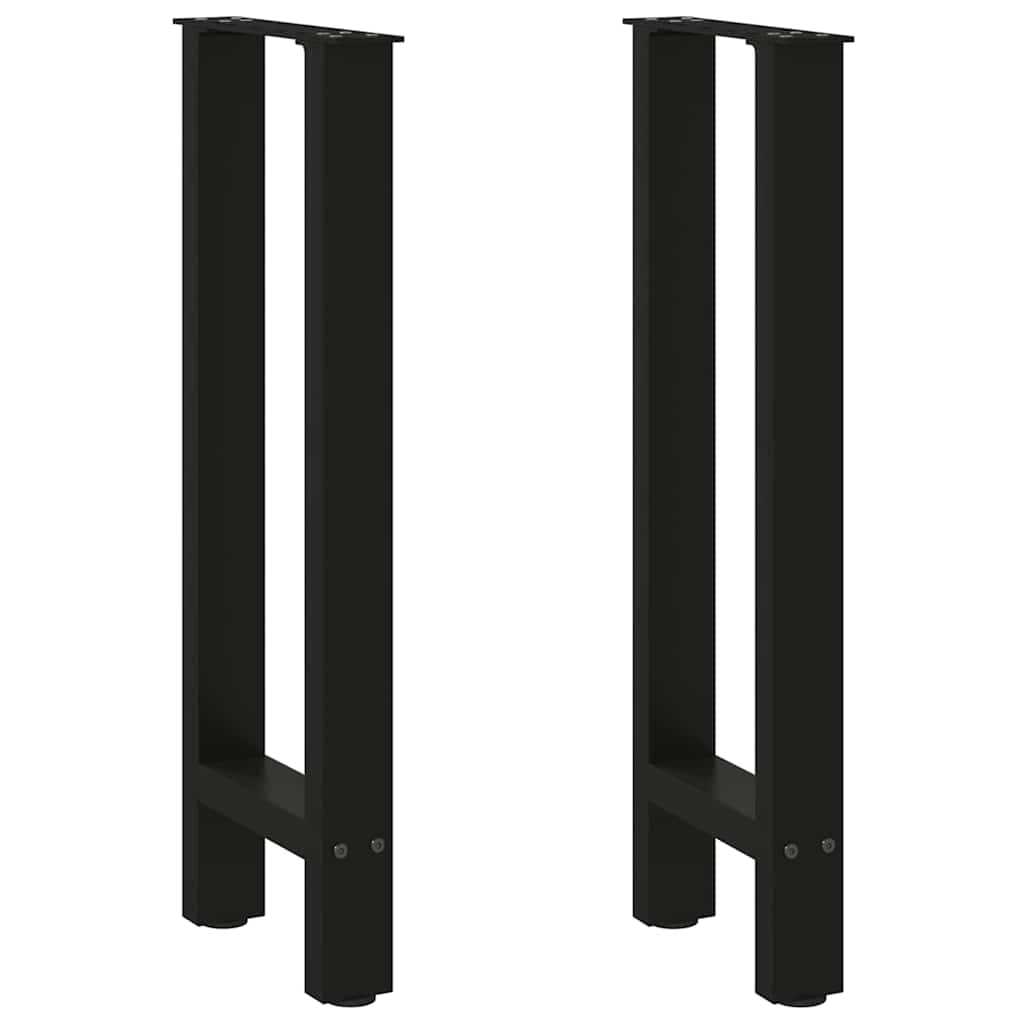 Gambe per Tavolino Nero 2 pz 38x(72-73) cm Acciaio