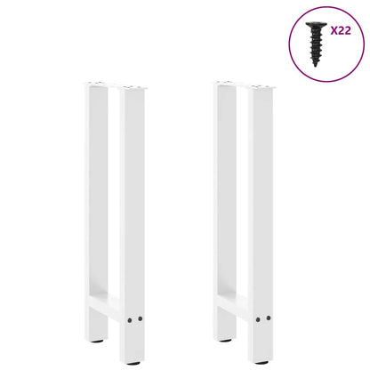 Gambe per Tavolino Bianco 2 pz 38x(72-73) cm Acciaio