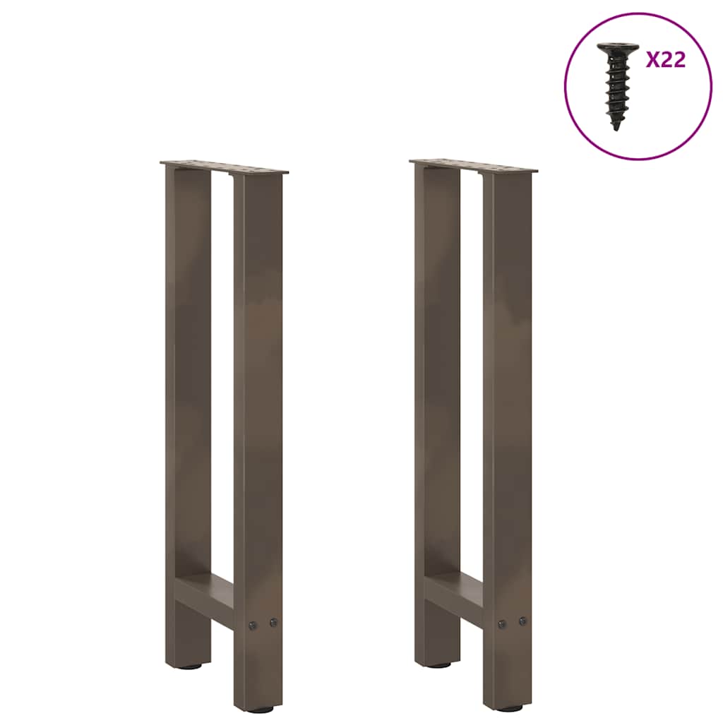 Gambe per tavolo consolle naturale 2 pz 38x(72-73) cm Acciaio