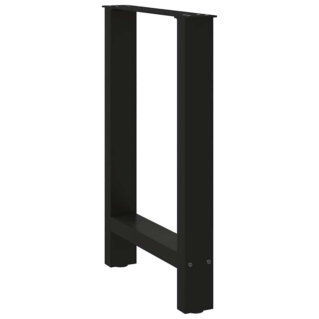 Gambe per Tavolino Nero 2 pz 50x(72-73) cm Acciaio