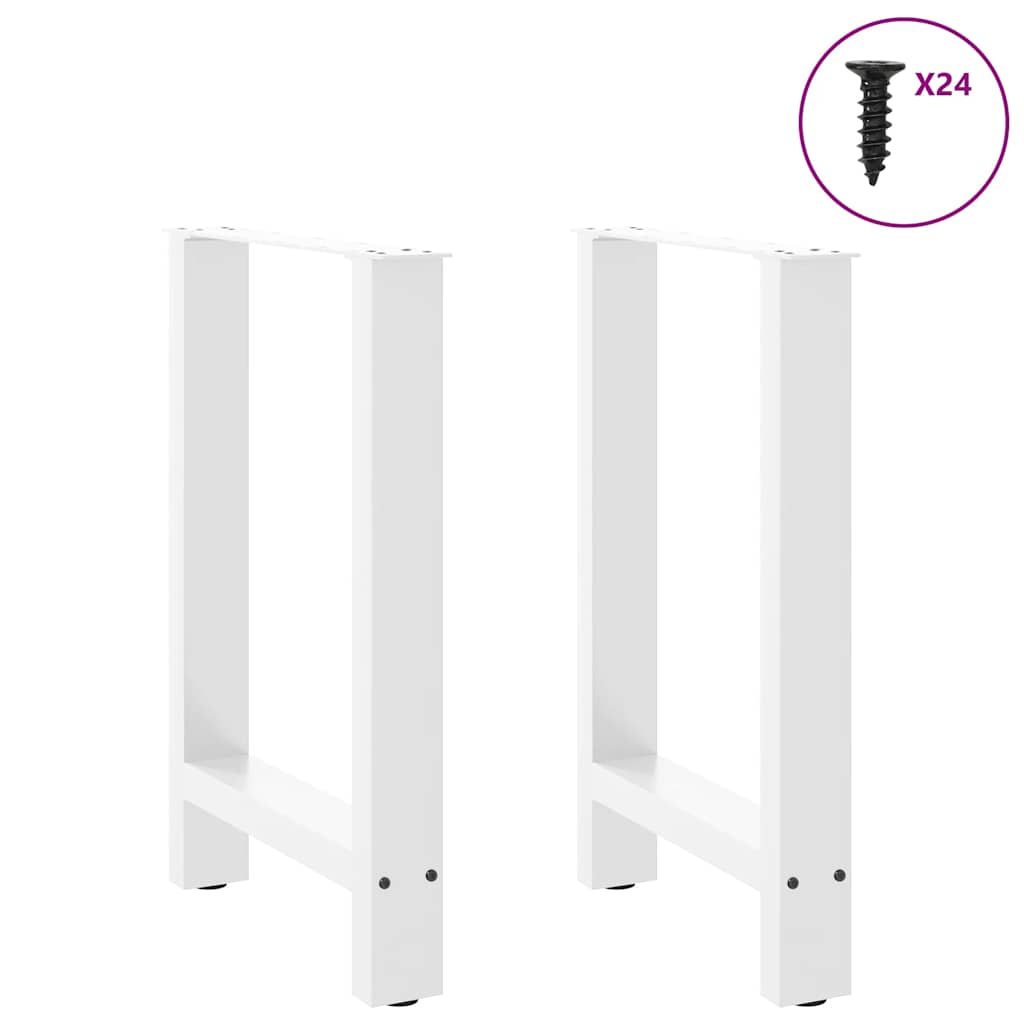 Gambe per Tavolino Bianco 2 pz 50x(72-73) cm Acciaio