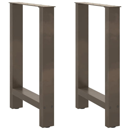 Gambe per tavolo da pranzo naturale 2 pz 50x(72-73) cm Acciaio