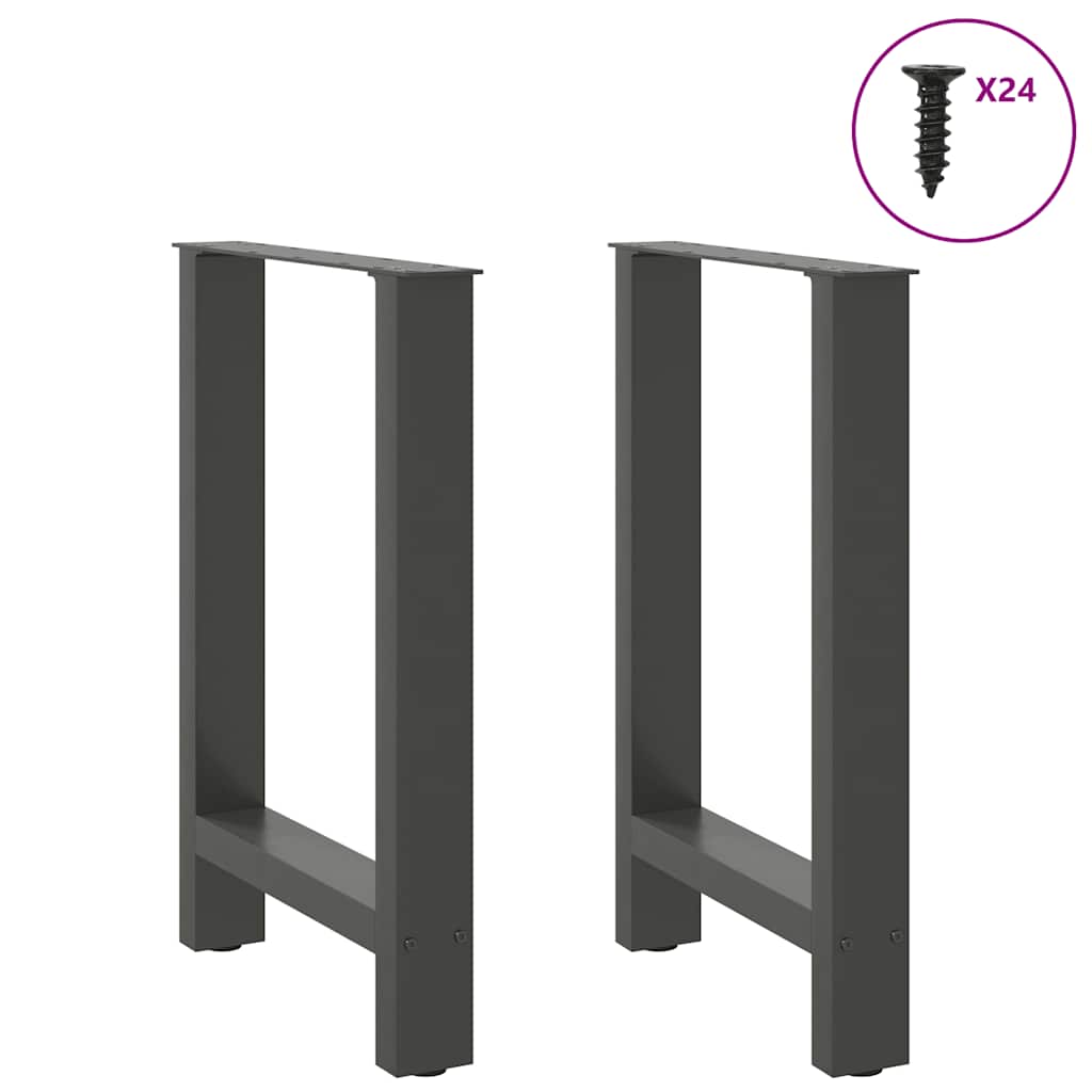 Gambe per tavolo da pranzo naturale 2 pz 50x(72-73) cm Acciaio
