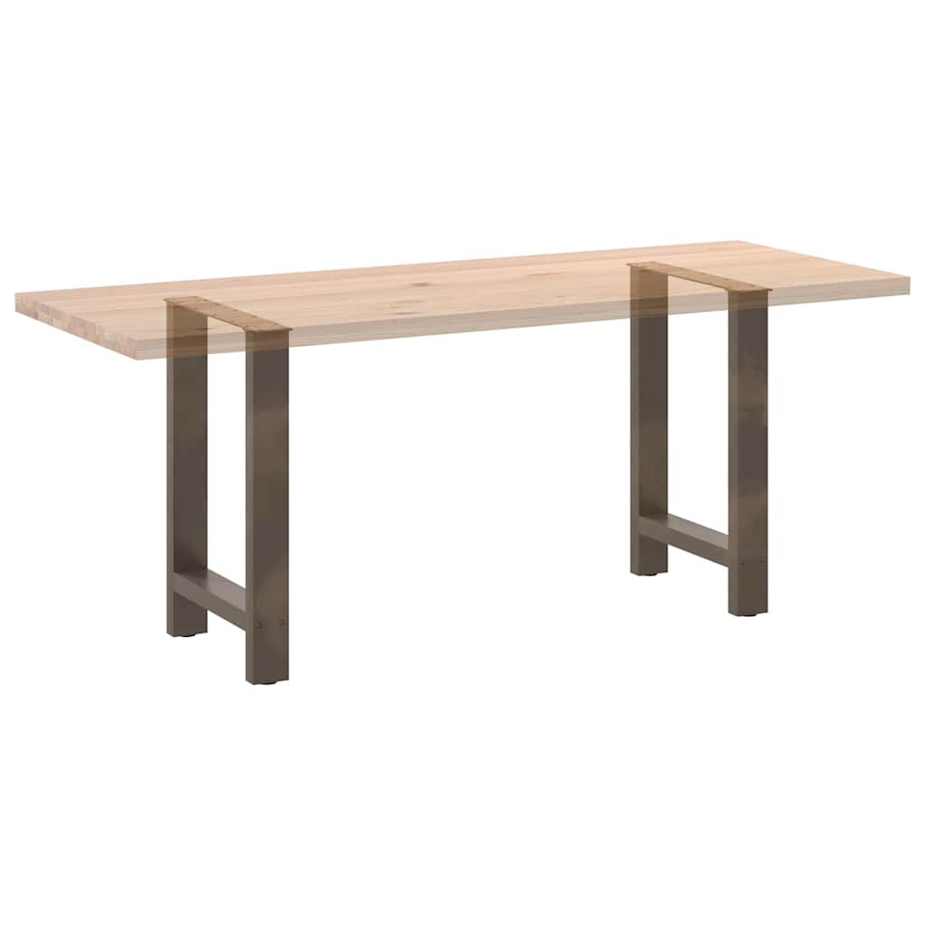 Gambe per tavolo da pranzo naturale 2 pz 50x(72-73) cm Acciaio