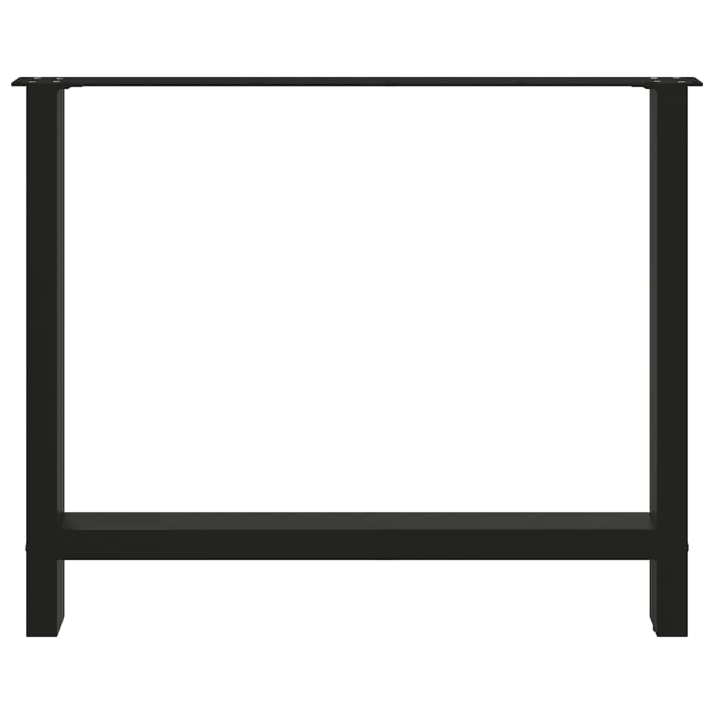 Gambe per tavolo da pranzo nere 2 pz 90x(72-73) cm in acciaio