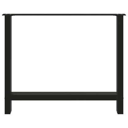 Gambe per tavolo da pranzo nere 2 pz 90x(72-73) cm in acciaio