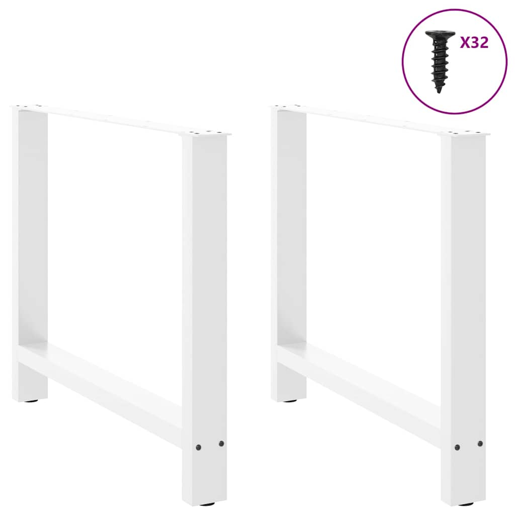 Gambe per Tavolino Bianco 2 pz 90x(72-73) cm Acciaio