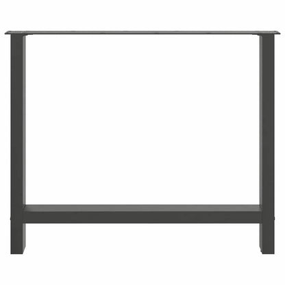 Gambe per tavolo da pranzo antracite 2 pz 90x(72-73) cm