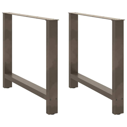 Gambe per tavolo da pranzo naturale 2 pz 90x(72-73) cm Acciaio