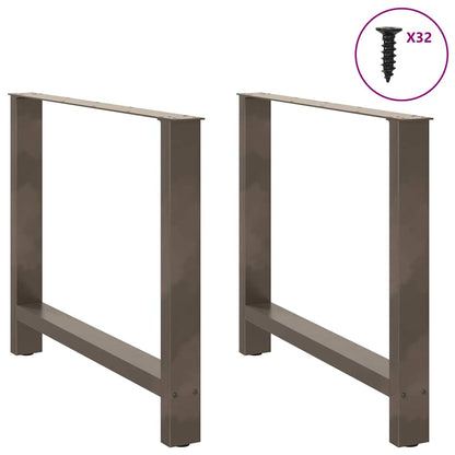 Gambe per tavolo da pranzo naturale 2 pz 90x(72-73) cm Acciaio