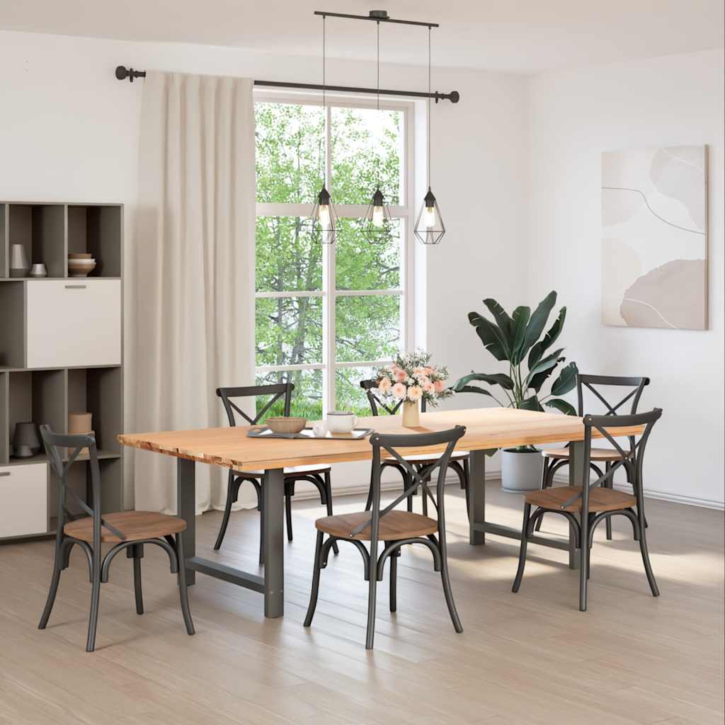 Gambe per tavolo da pranzo antracite 2 pz 100x(72-73) cm in acciaio - homemem39