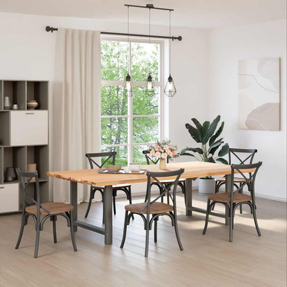 Gambe per tavolo da pranzo antracite 2 pz 100x(72-73) cm in acciaio - homemem39