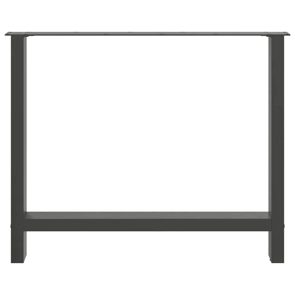 Gambe per tavolo da pranzo antracite 2 pz 100x(72-73) cm in acciaio - homemem39