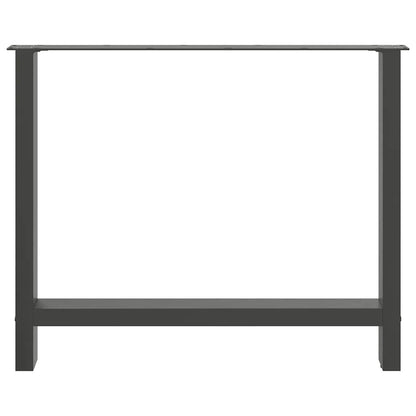 Gambe per tavolo da pranzo antracite 2 pz 100x(72-73) cm