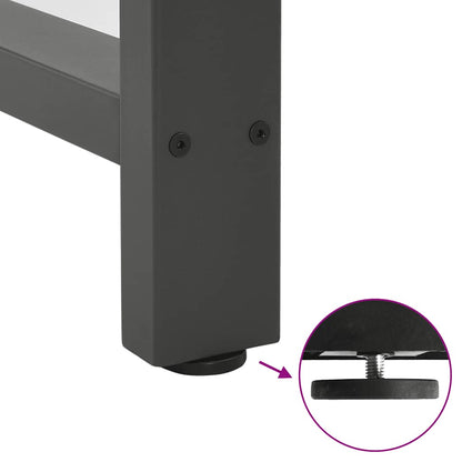 Gambe per tavolo da pranzo antracite 2 pz 100x(72-73) cm