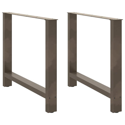 Gambe per tavolo da pranzo naturale 2 pz 100x(72-73) cm Acciaio