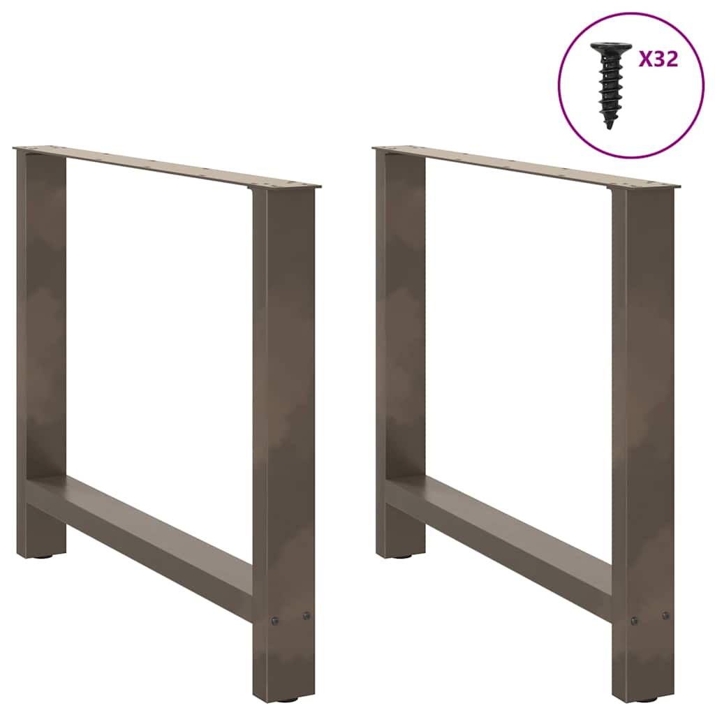 Gambe per tavolo da pranzo naturale 2 pz 100x(72-73) cm Acciaio