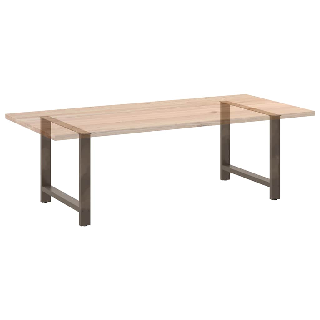 Gambe per tavolo da pranzo naturale 2 pz 100x(72-73) cm Acciaio