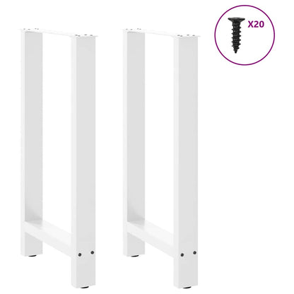 Gambe per Tavolino Bianco 2 pz 40x(90-91) cm Acciaio