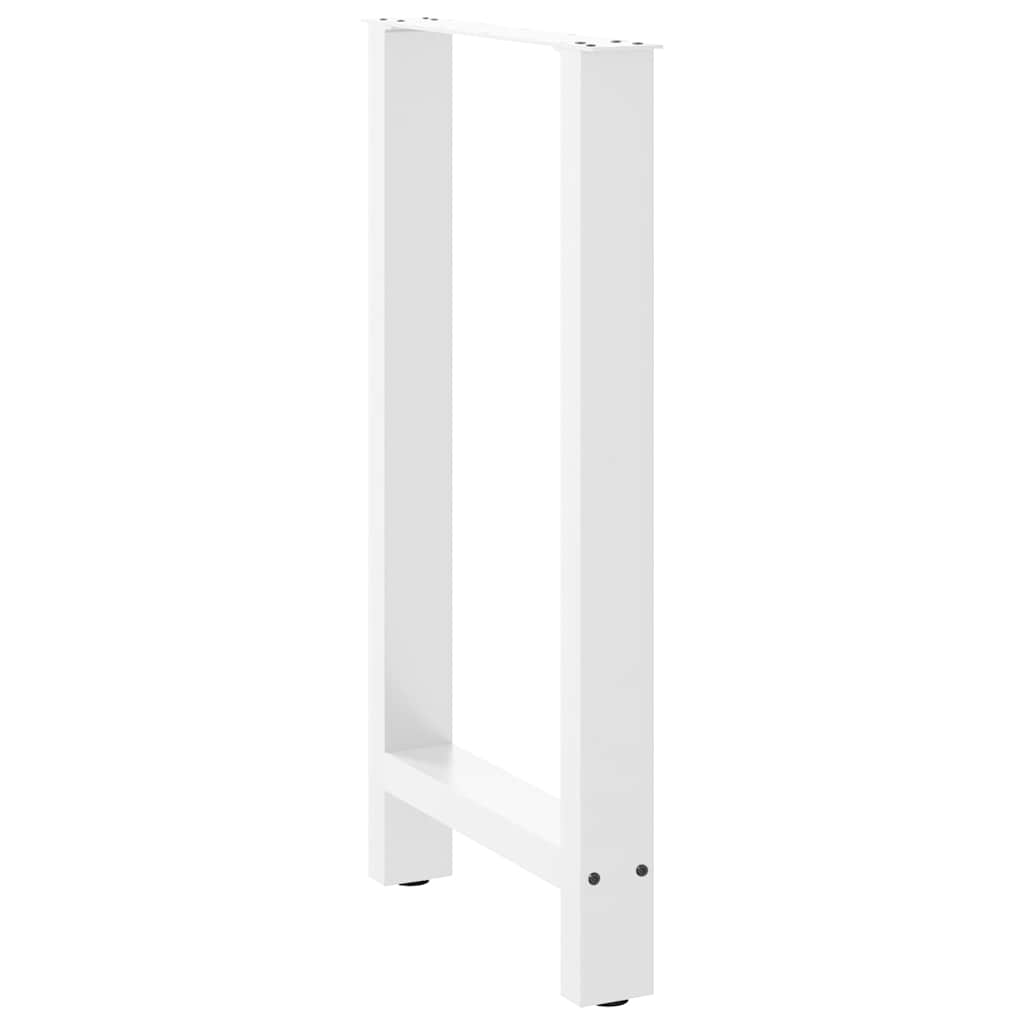 Gambe per Tavolino Bianco 2 pz 40x(90-91) cm Acciaio