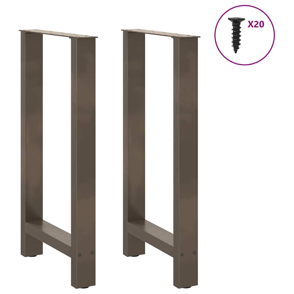 Gambe per tavolo da bar in acciaio naturale 2 pz 40x(90-91) cm in acciaio