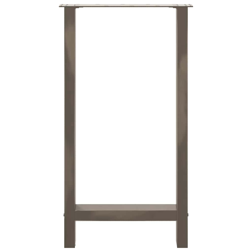 Gambe per tavolo da bar in acciaio naturale 2 pz 40x(90-91) cm in acciaio