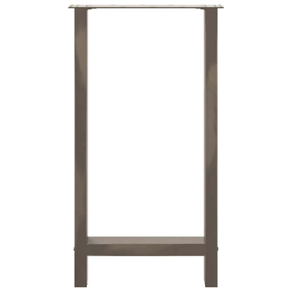 Gambe per tavolo da bar in acciaio naturale 2 pz 40x(90-91) cm in acciaio