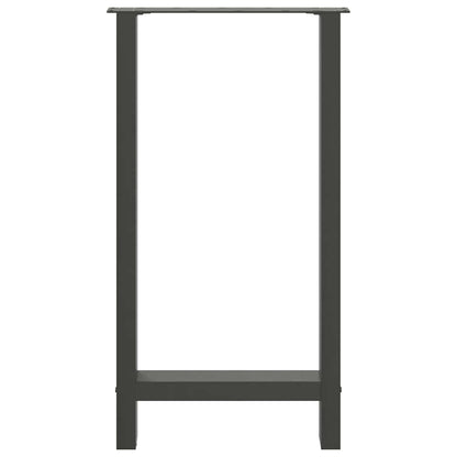 Gambe per tavolo da bar antracite 2 pz 50x(90-91) cm in acciaio