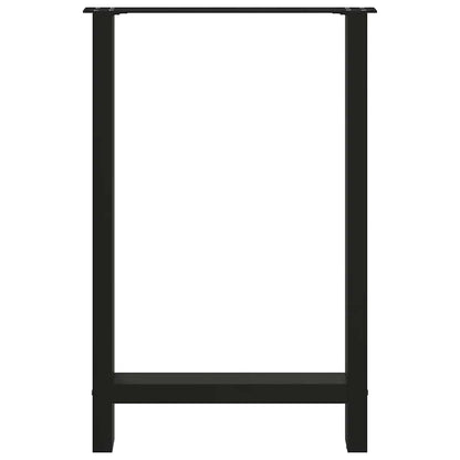 Gambe per tavolo da bar nere 2 pz 60x(90-91) cm in acciaio